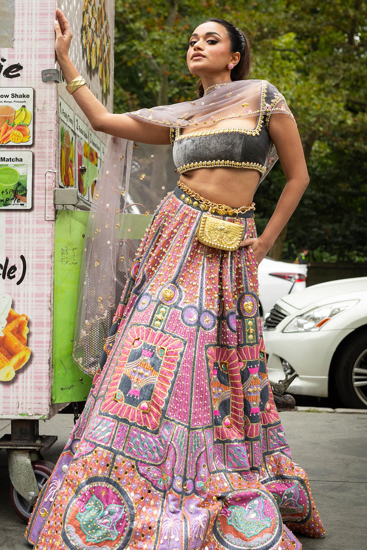 Alice Grey Lehenga Set