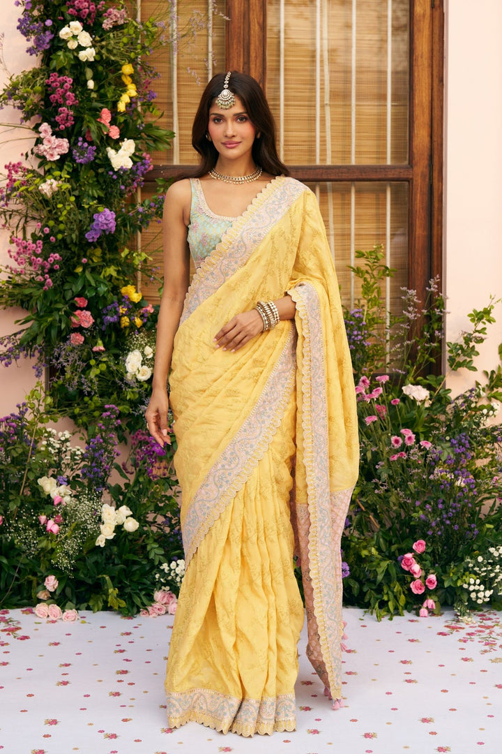 Chandrika Banarsi Mustard Saree