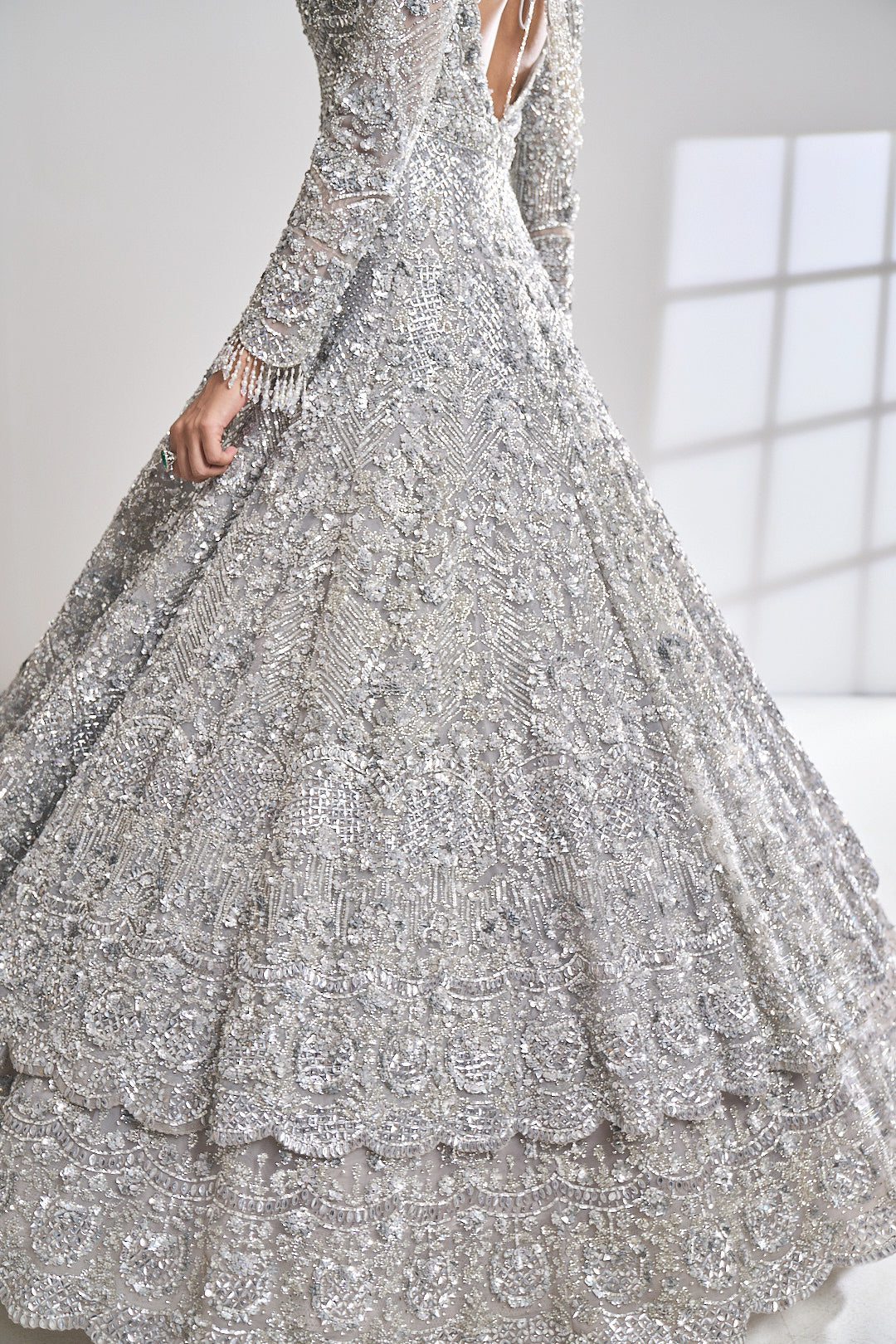 Silver Zardosi Lehenga Set