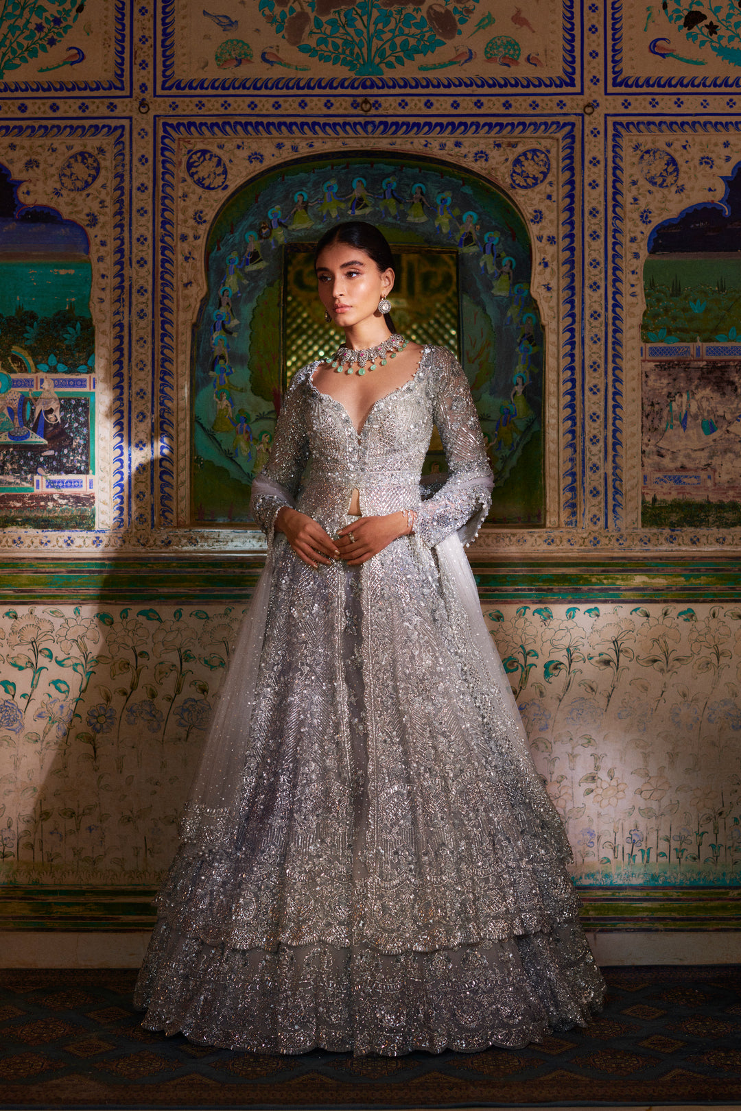 Silver Zardosi Lehenga Set