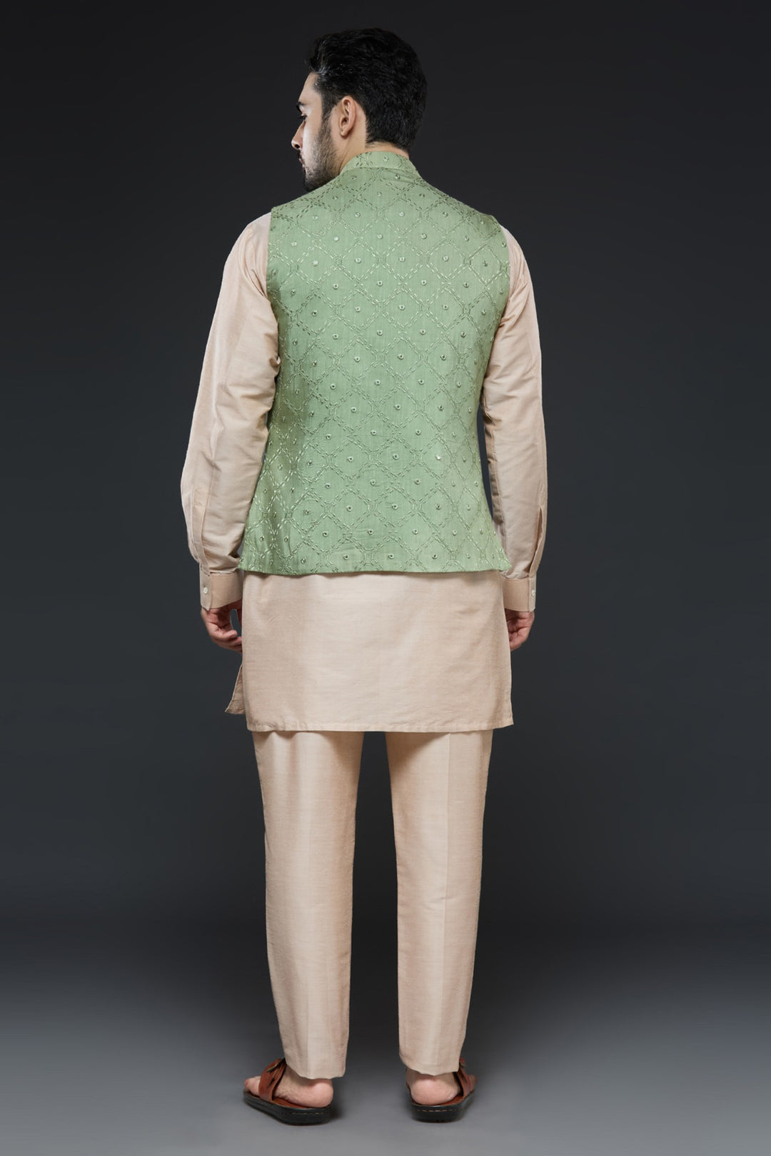 Sage Green Mirror Vest Set