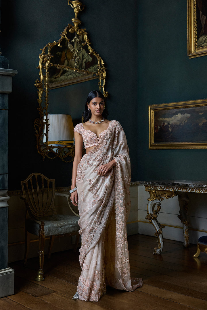 Rose Gold Sequin Saree