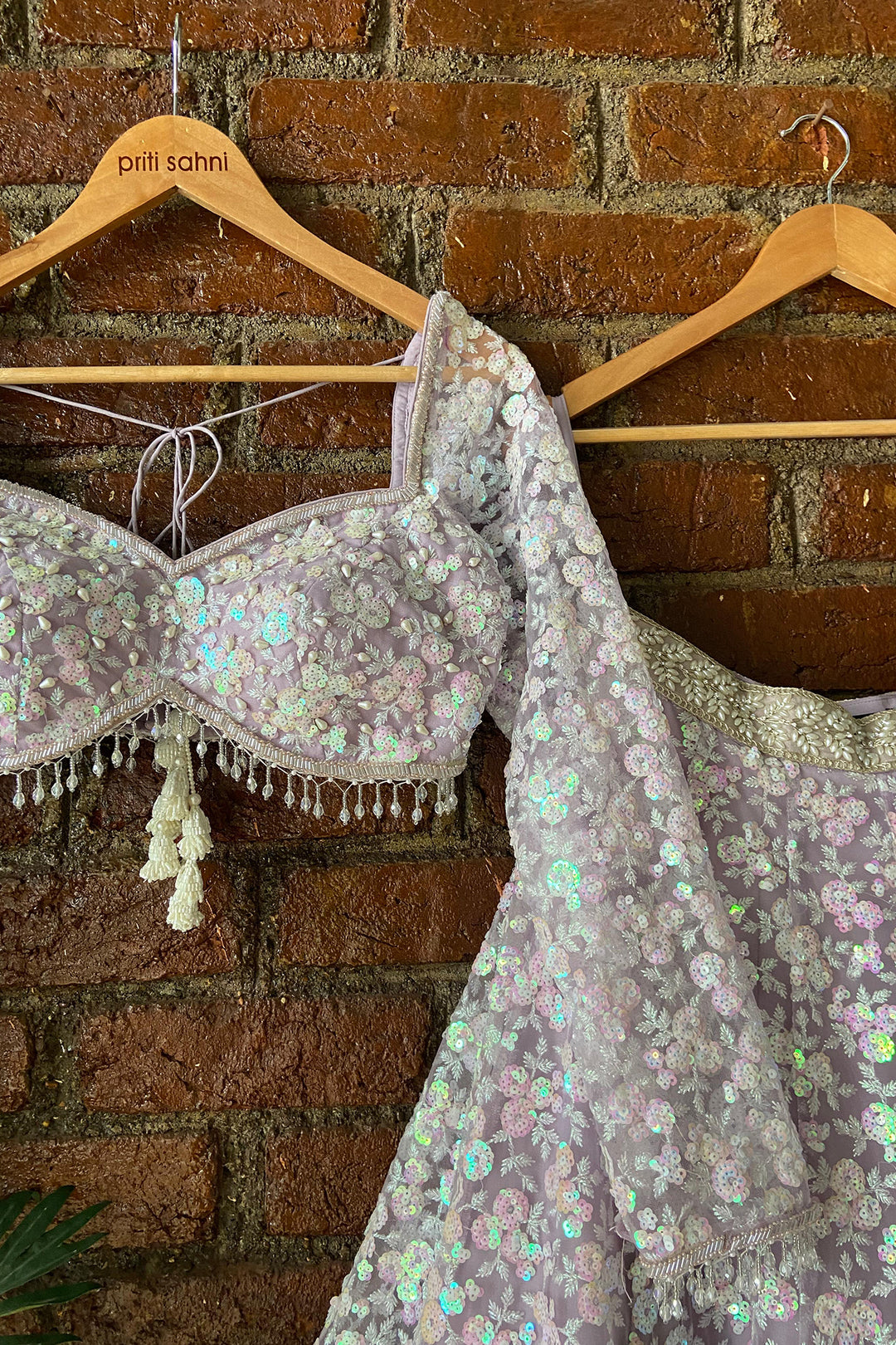 Periwinkle Sequin Work Lehenga Set