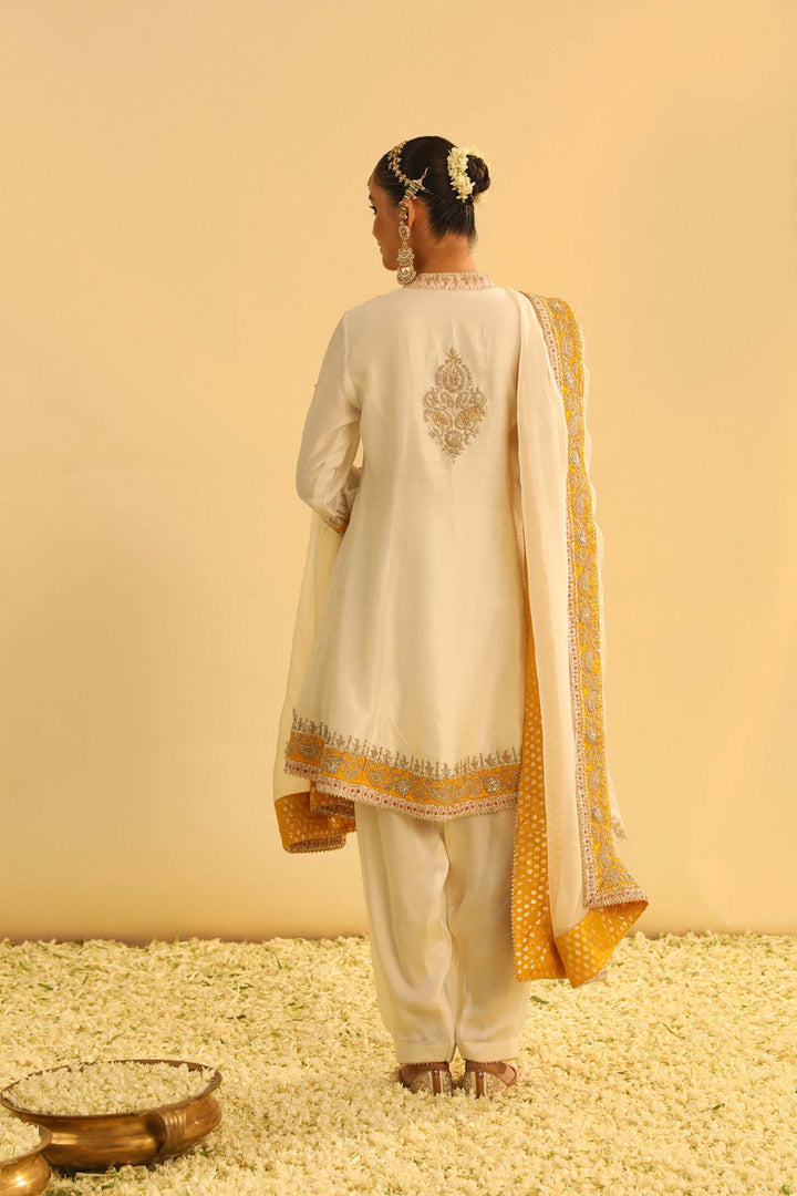 Amani - Daisy Ivory A-Line Kurta With Salwar & Dupatta