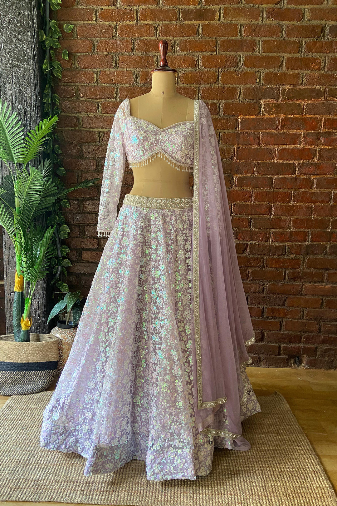 Periwinkle Sequin Work Lehenga Set