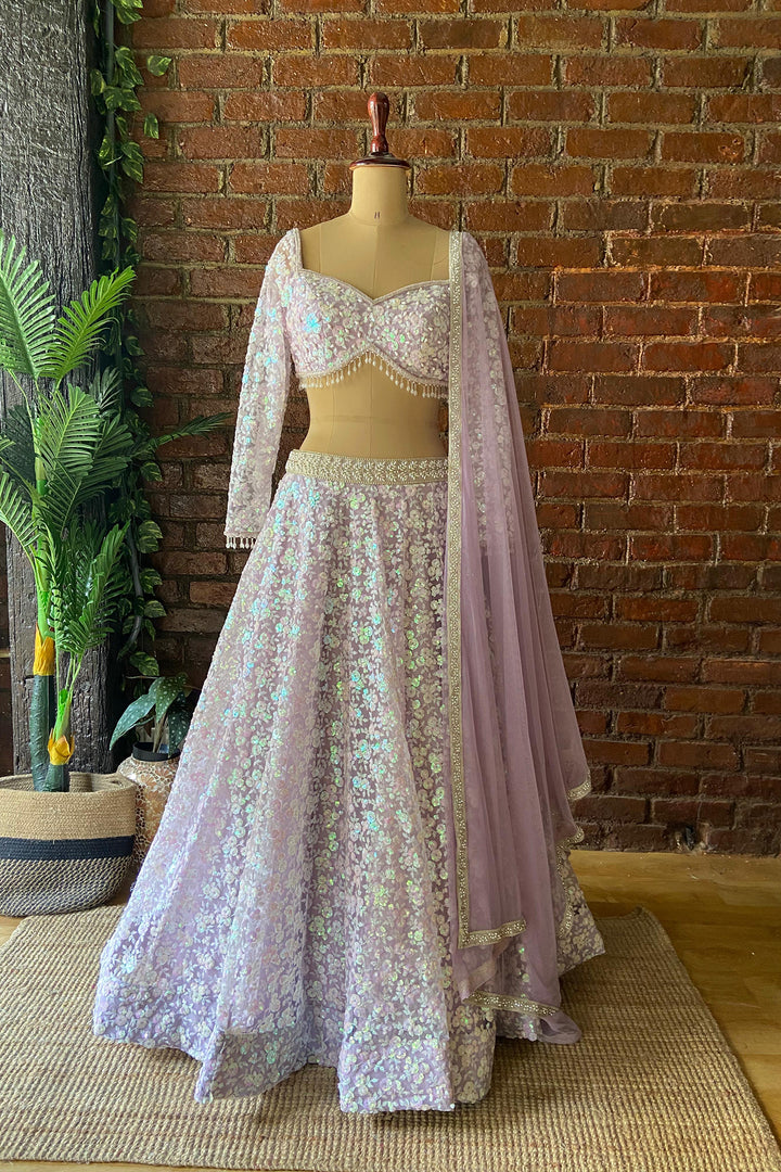 Periwinkle Sequin Work Lehenga Set