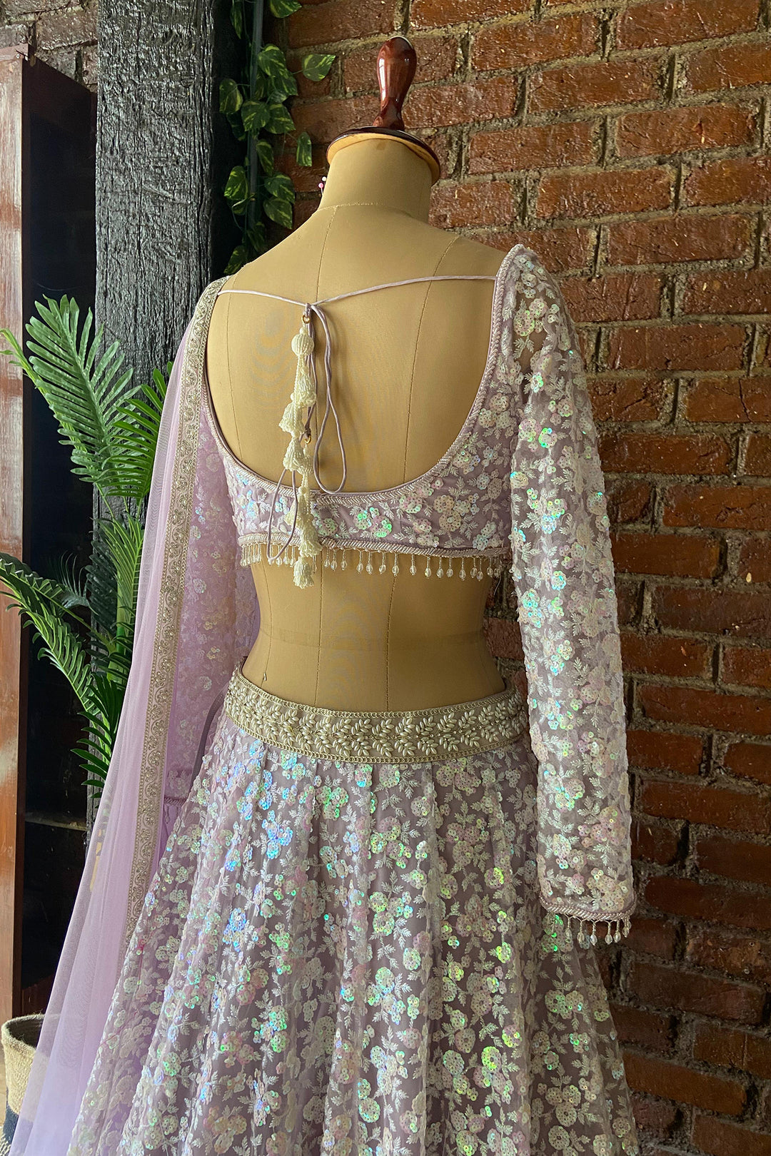 Periwinkle Sequin Work Lehenga Set