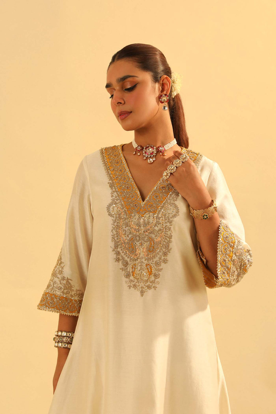 Shazana - Long A-Line Chauga With Salwar