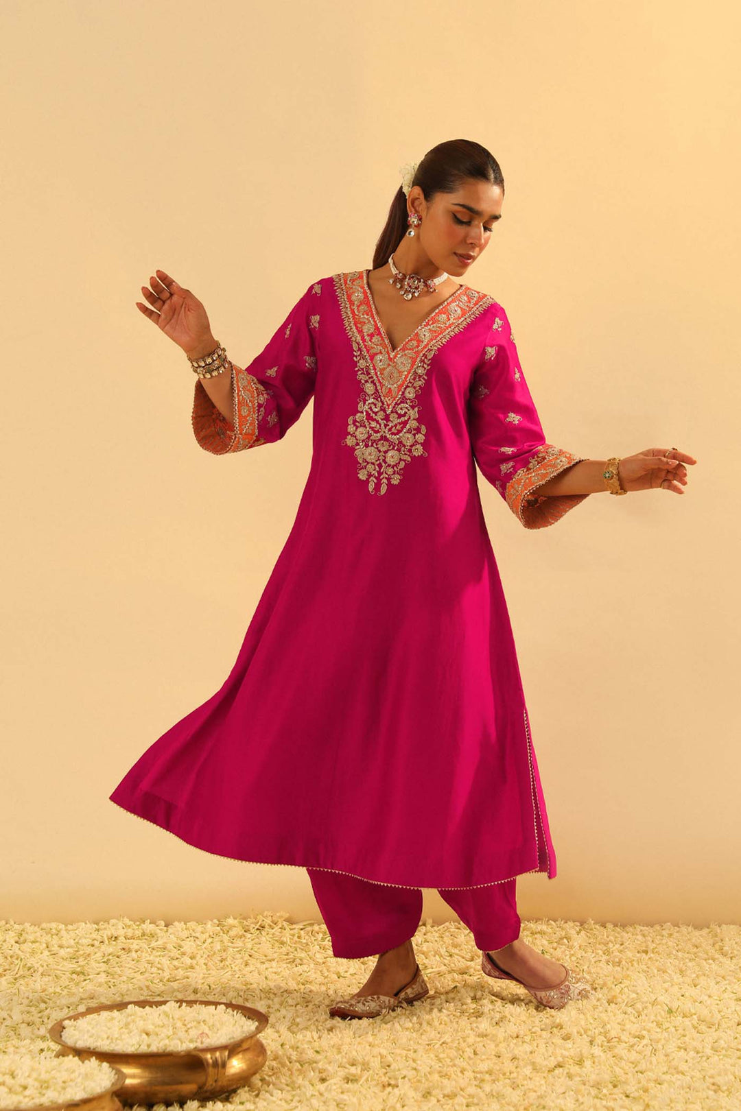 Alima - Long A-Line Chauga With Salwar