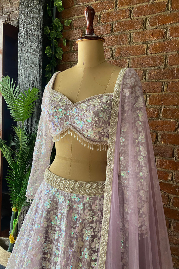 Periwinkle Sequin Work Lehenga Set