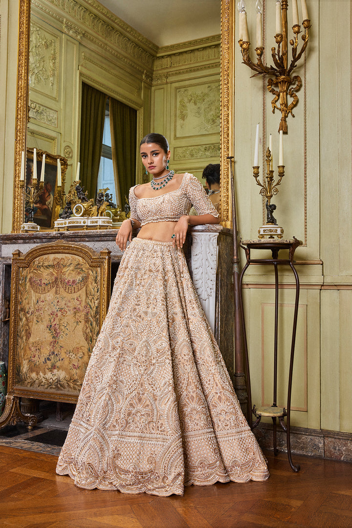 Wheat Pearl Lehenga Set