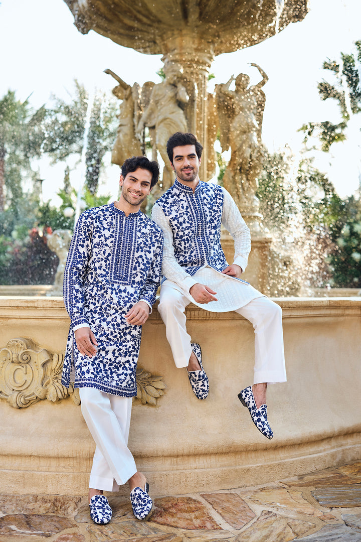 Blue Thread Work Kurta Set
