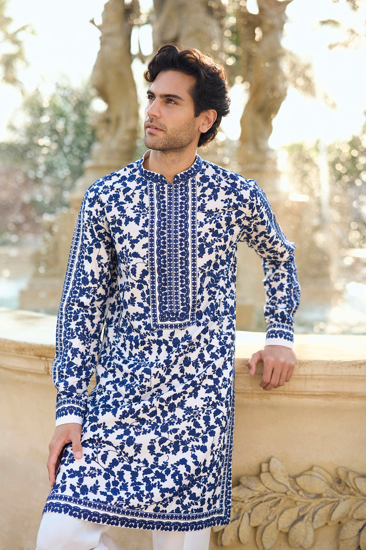 Blue Thread Work Kurta Set