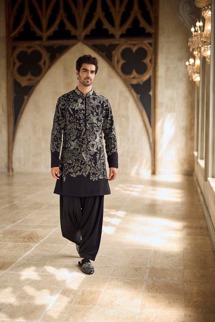 Black & Silver Kurta Set