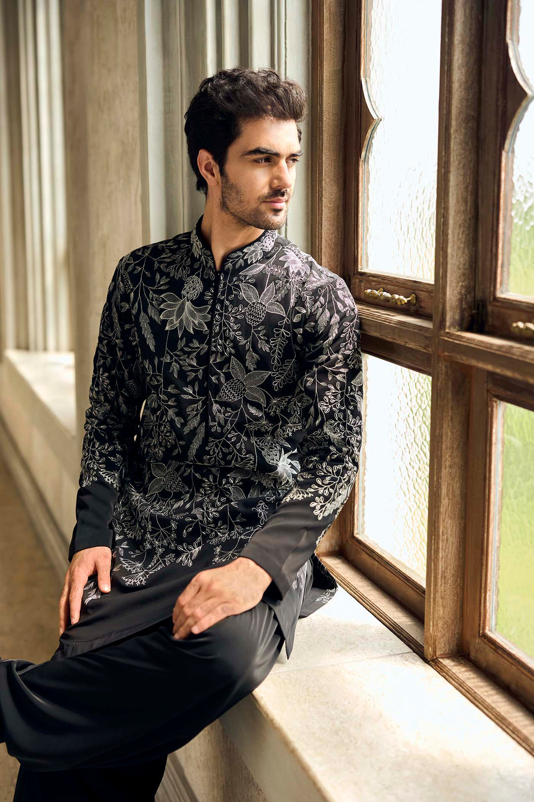 Black & Silver Kurta Set