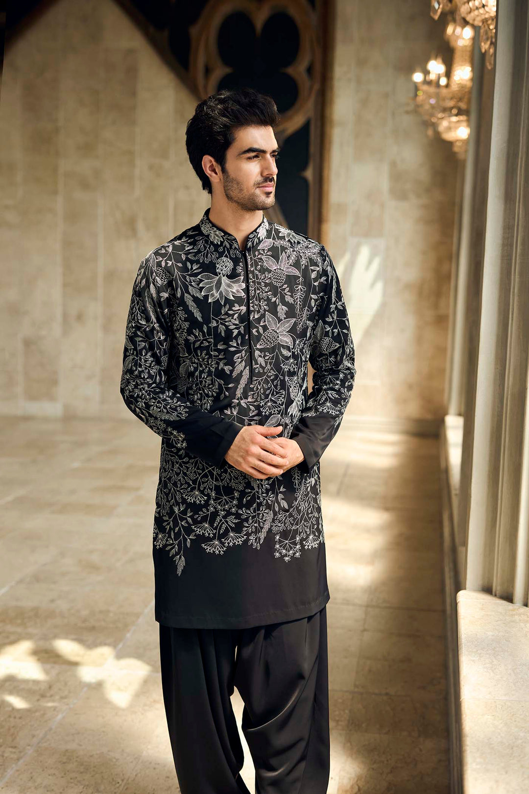 Black & Silver Kurta Set