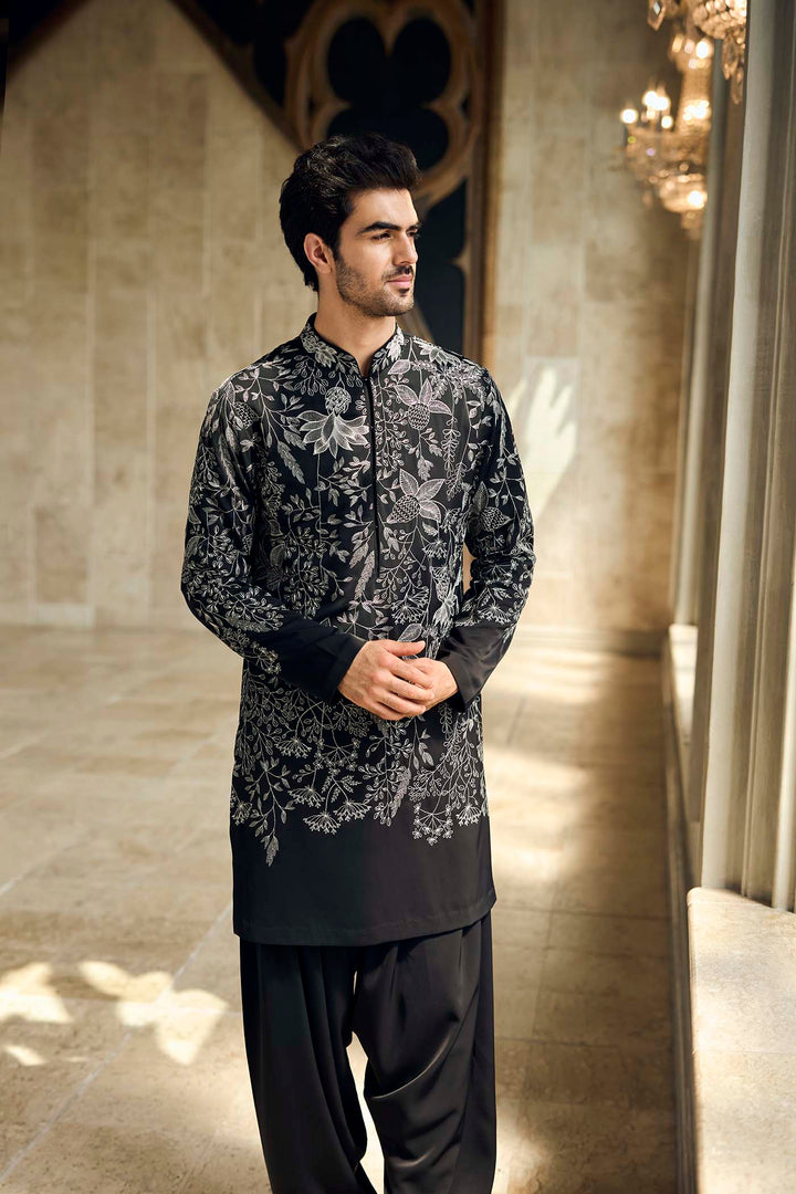 Black & Silver Kurta Set