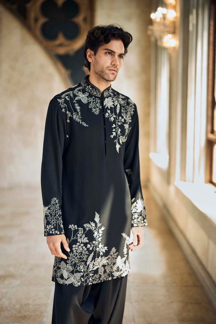 Black & Silver Kurta Set