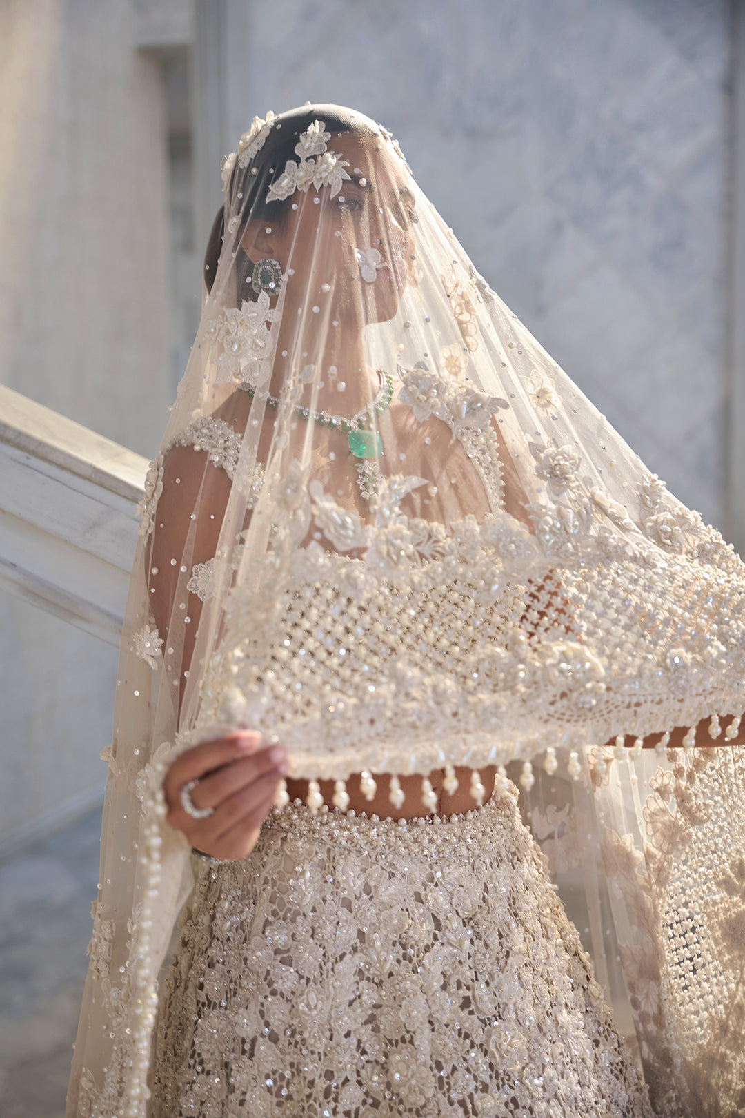 Ivory Cut Work Lehenga Set