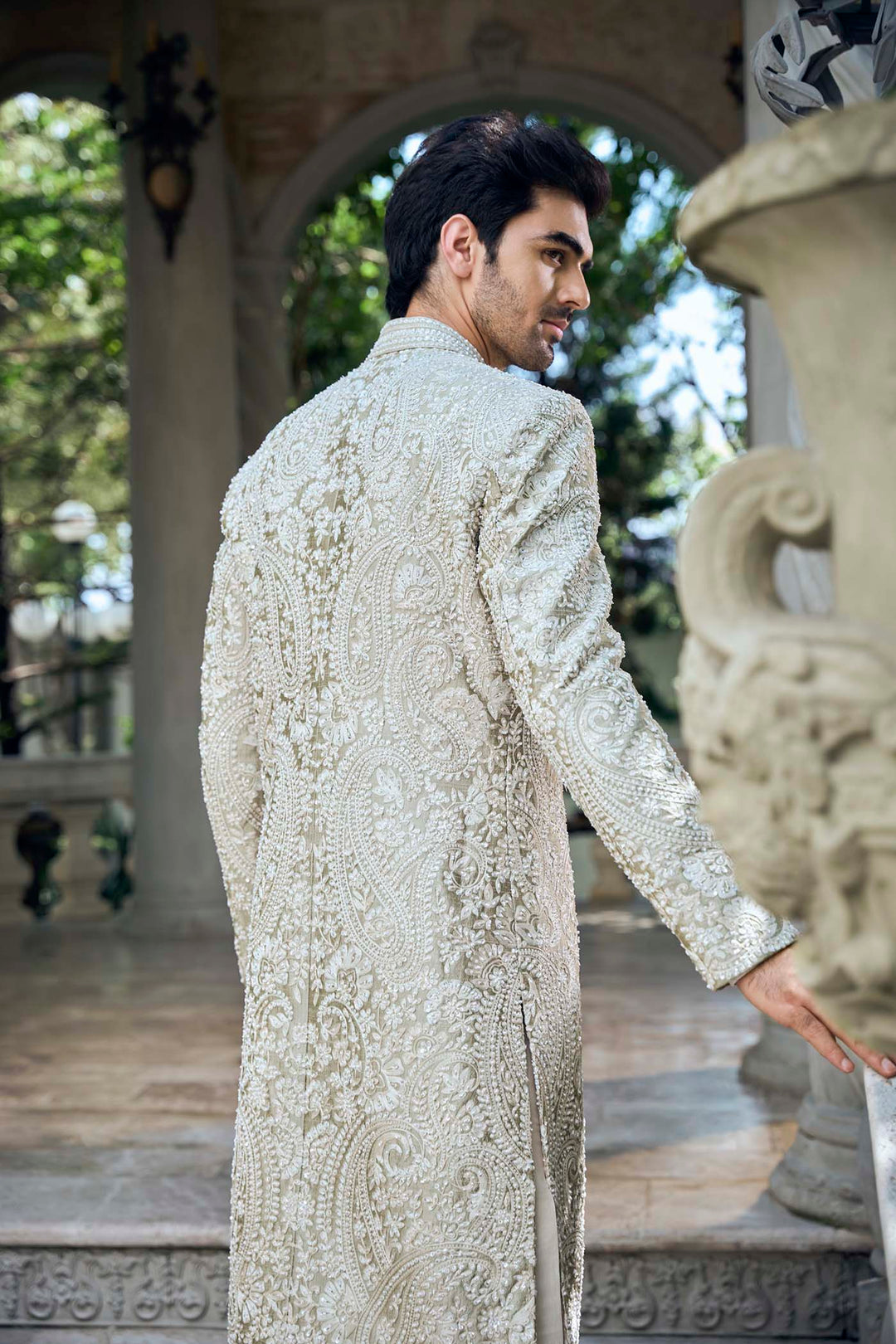 Champagne Paisley Sherwani Set