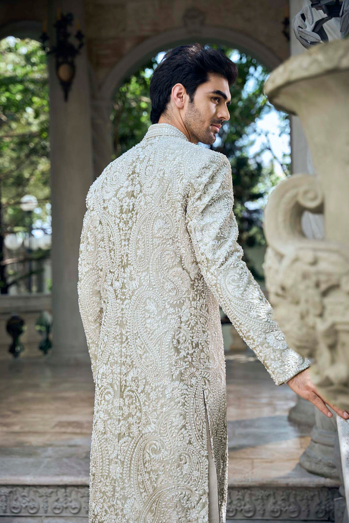 Champagne Paisley Sherwani Set