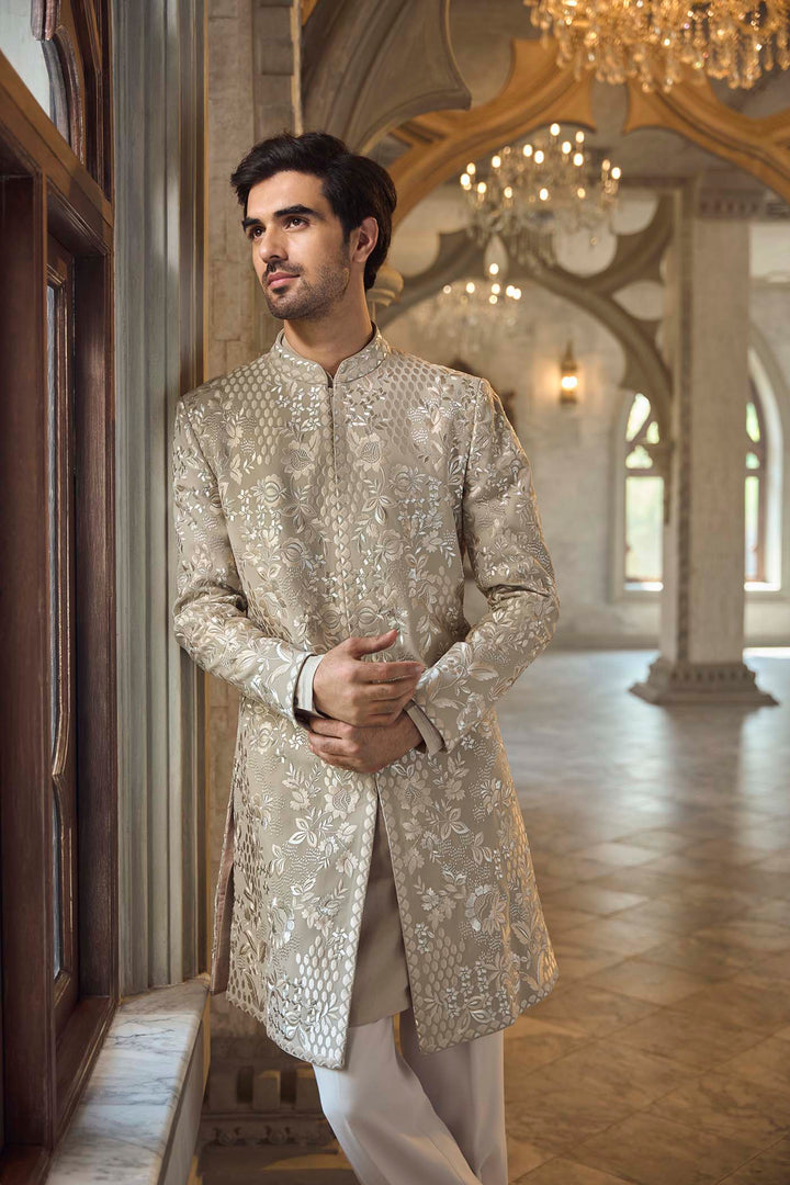 Greige Sherwani Set