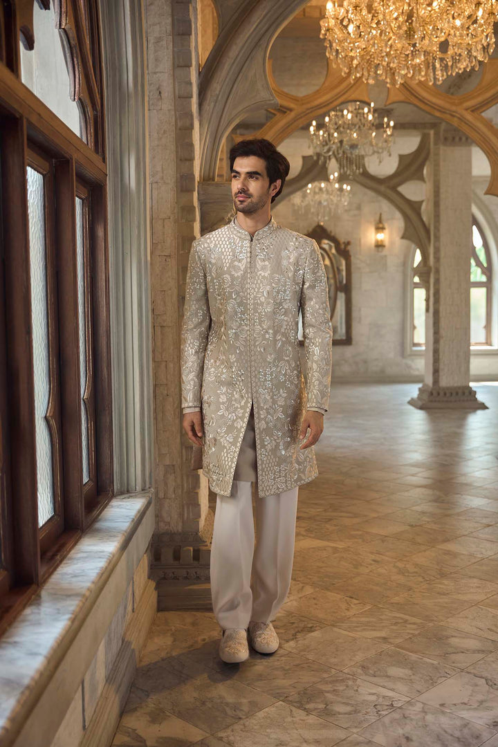 Greige Sherwani Set