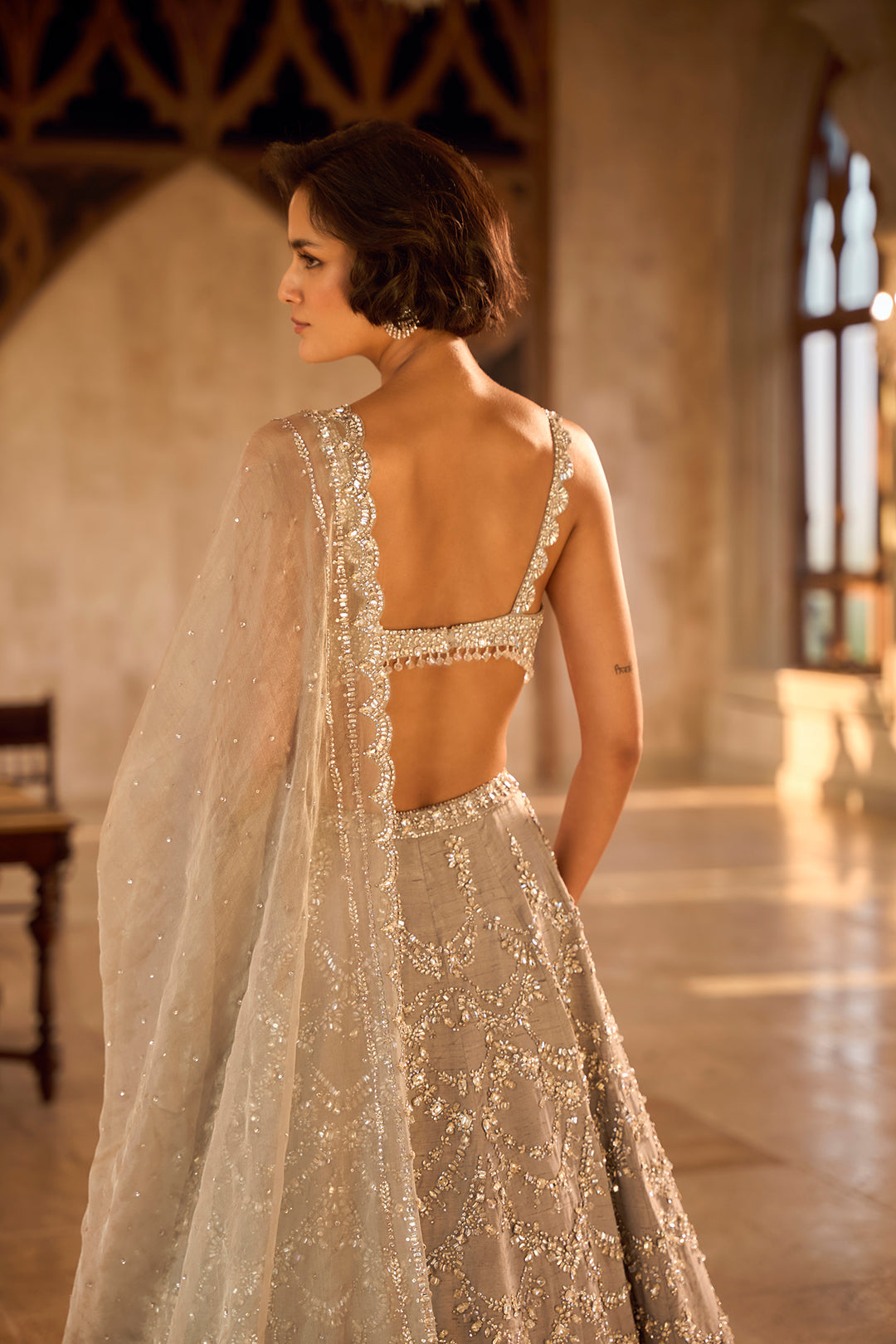 Silver Chandelier Lehenga Set