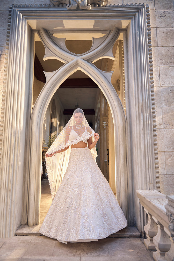 Ivory Floral Lehenga Set