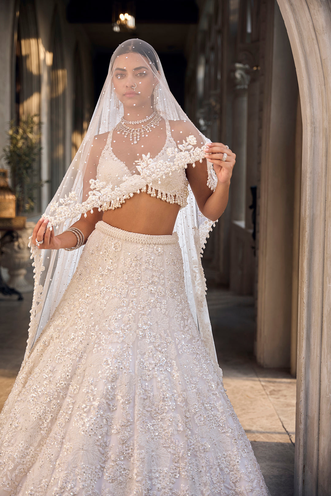 Ivory Floral Lehenga Set