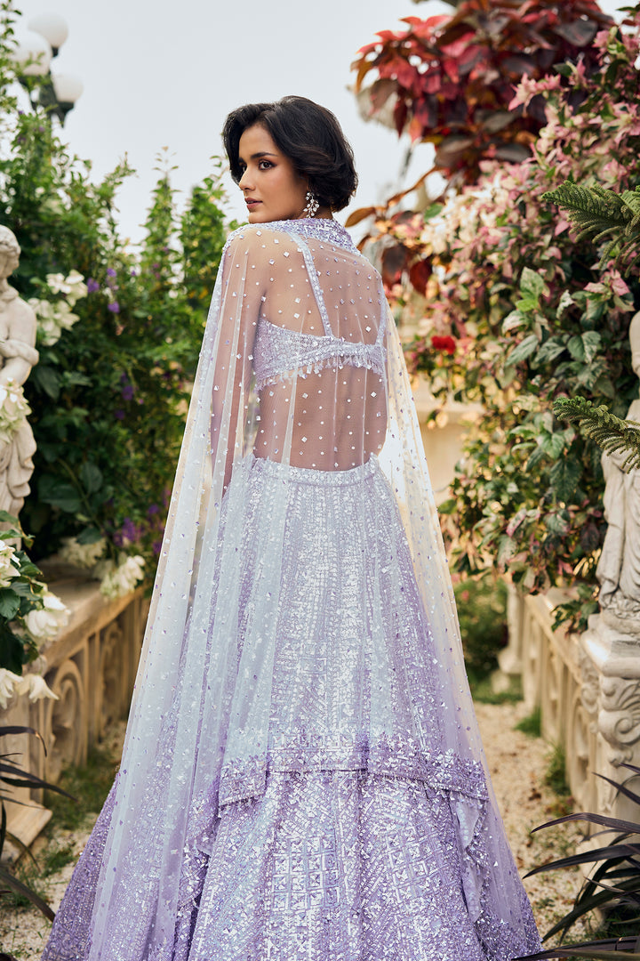Lavender Sequin Lehenga Set