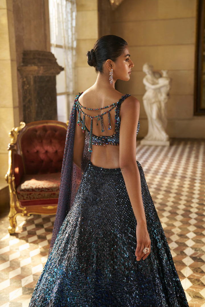 Multi - Coloured Sequin Lehenga Set