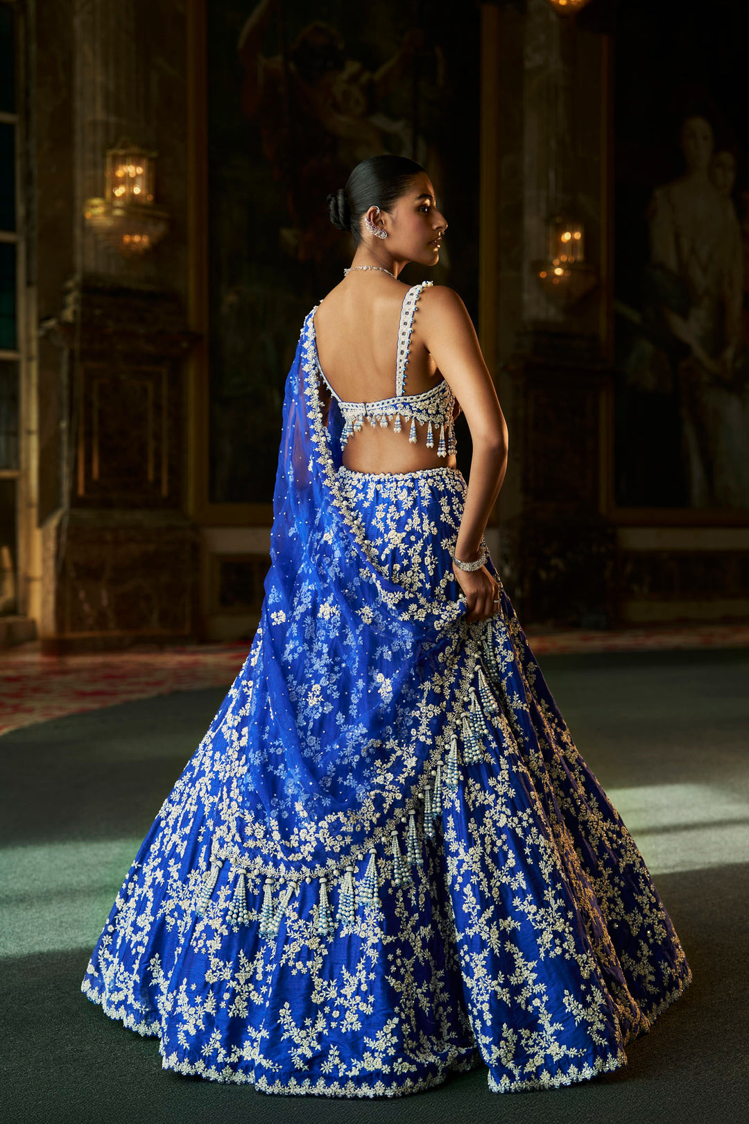 Blue Thread Work Lehenga Set