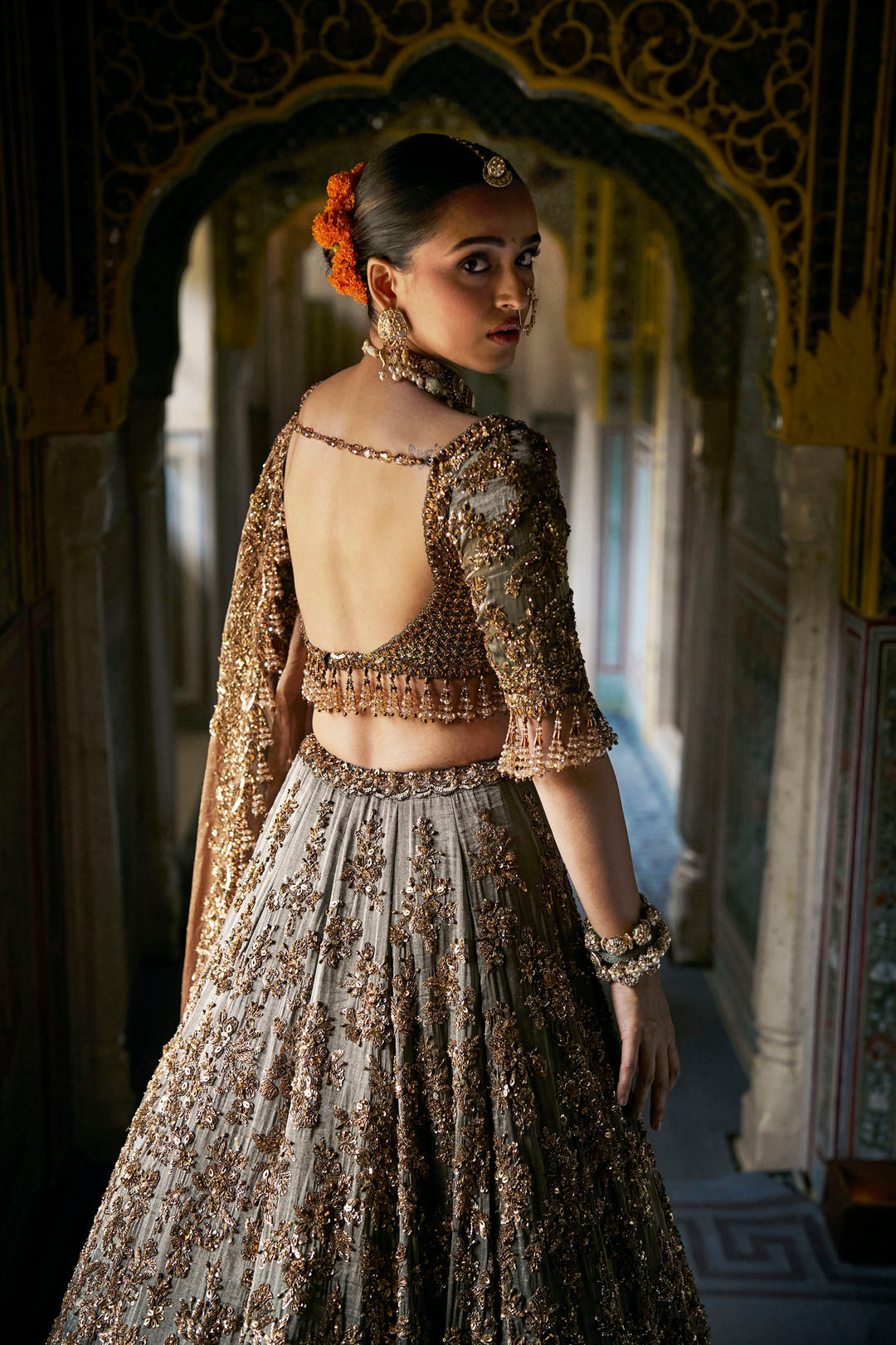 Copper Jade Lehenga Set