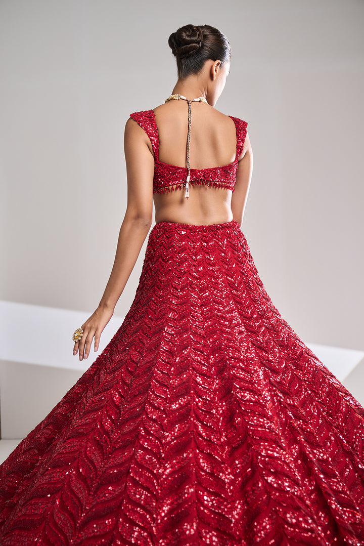 Red Leaf Lehenga