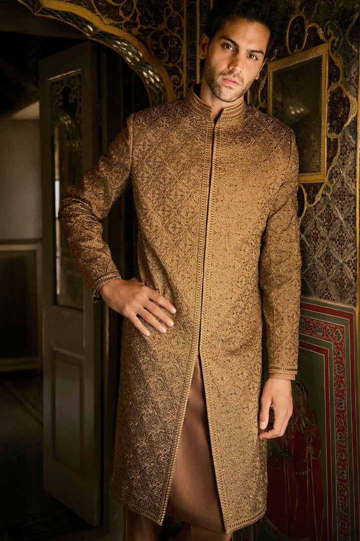 Gold Sherwani Set