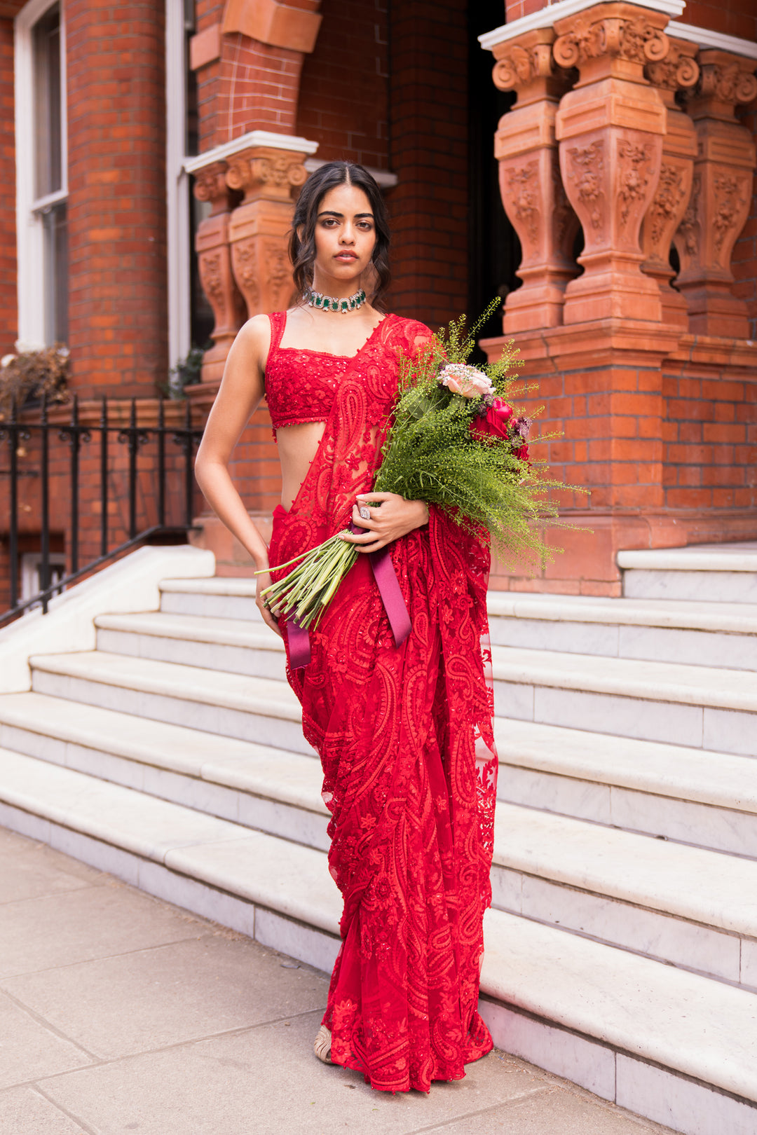 Red Dori Saree