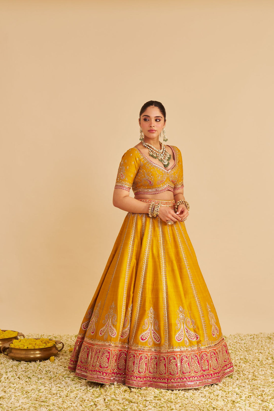Amara - Mustard Lehenga