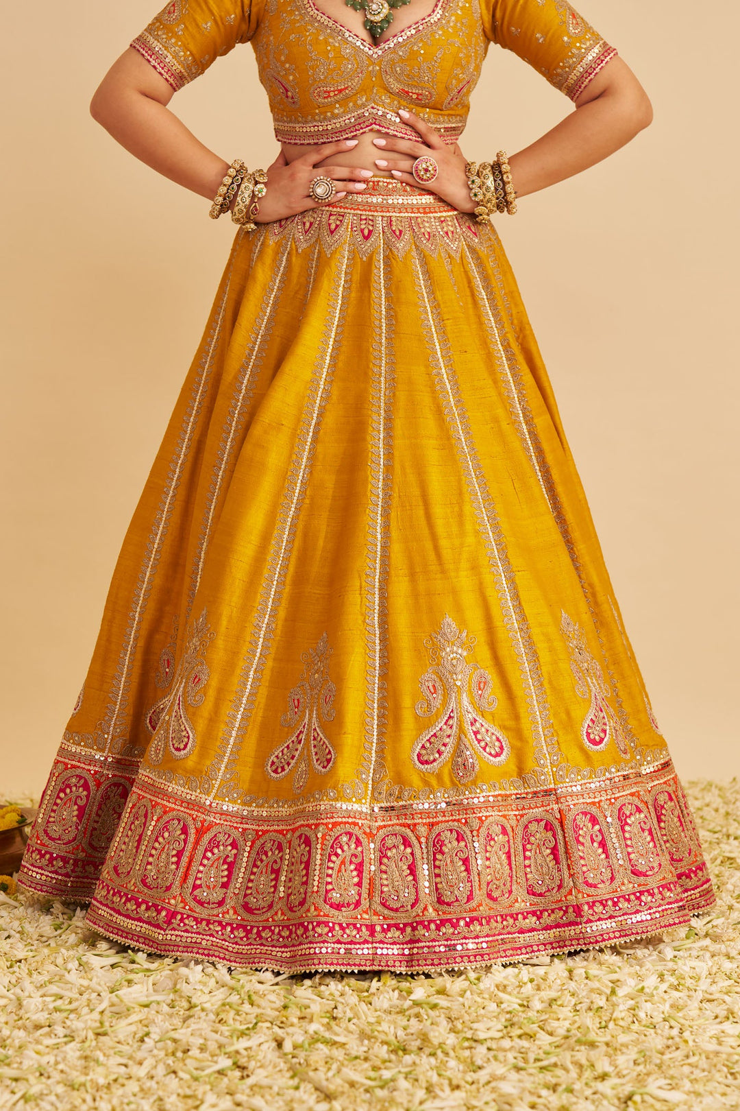 Amara - Mustard Lehenga