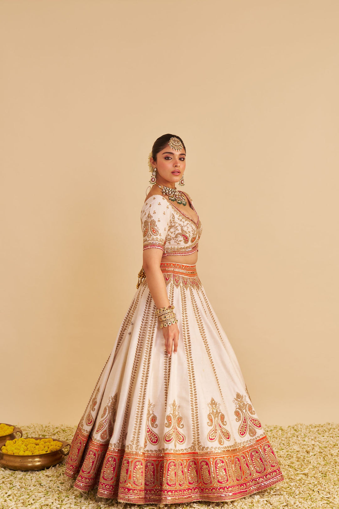 Amara - Daisy Ivory Lehenga