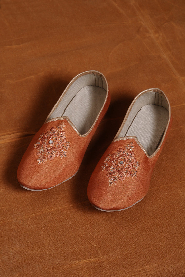 Rust Matka Silk Embroidered Sherwani With Beige Monga Tusaar Kurta Churidar