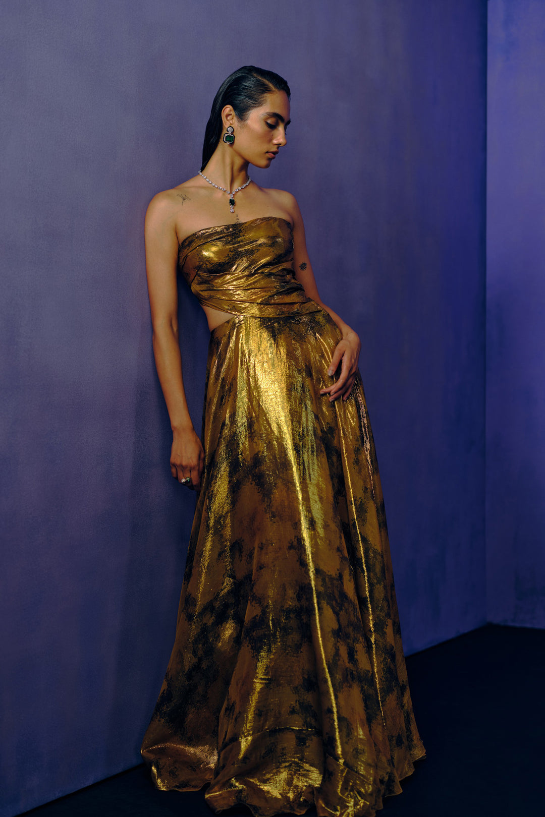 Golden Mirage Evening Gown