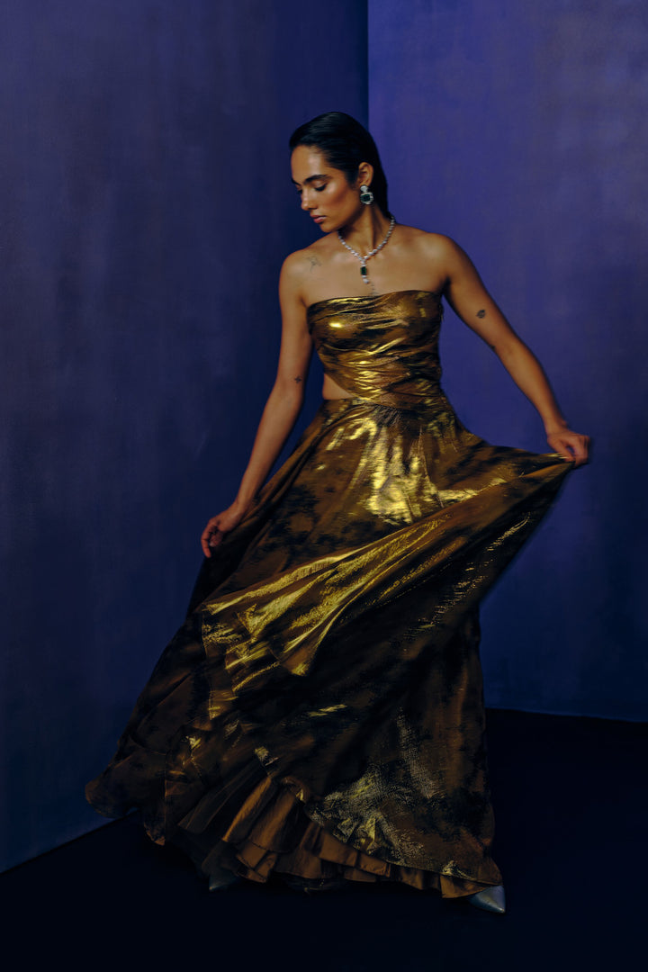 Golden Mirage Evening Gown