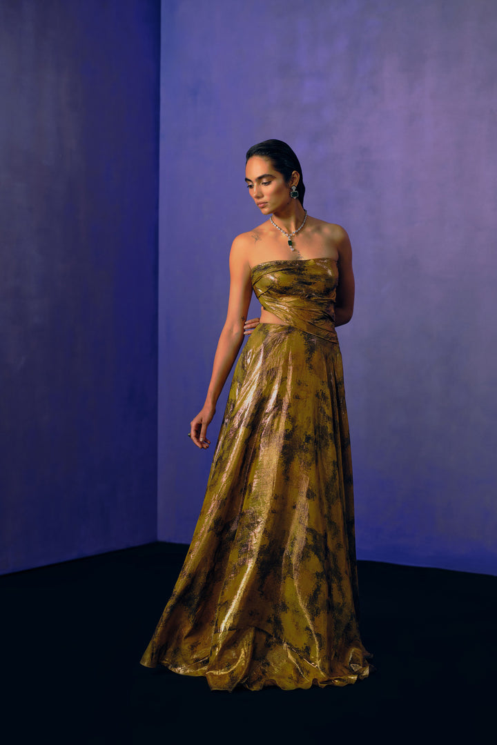 Golden Mirage Evening Gown