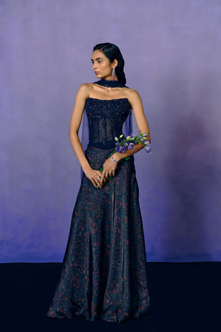 Violet Nocturne Corset & Skirt Set