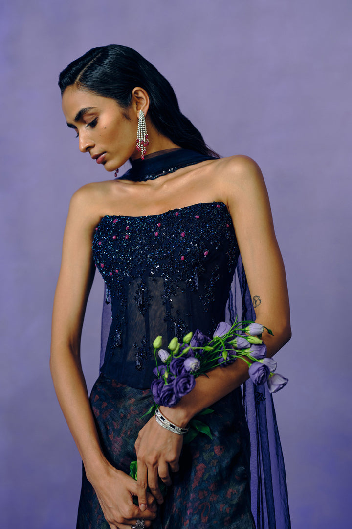 Violet Nocturne Corset & Skirt Set