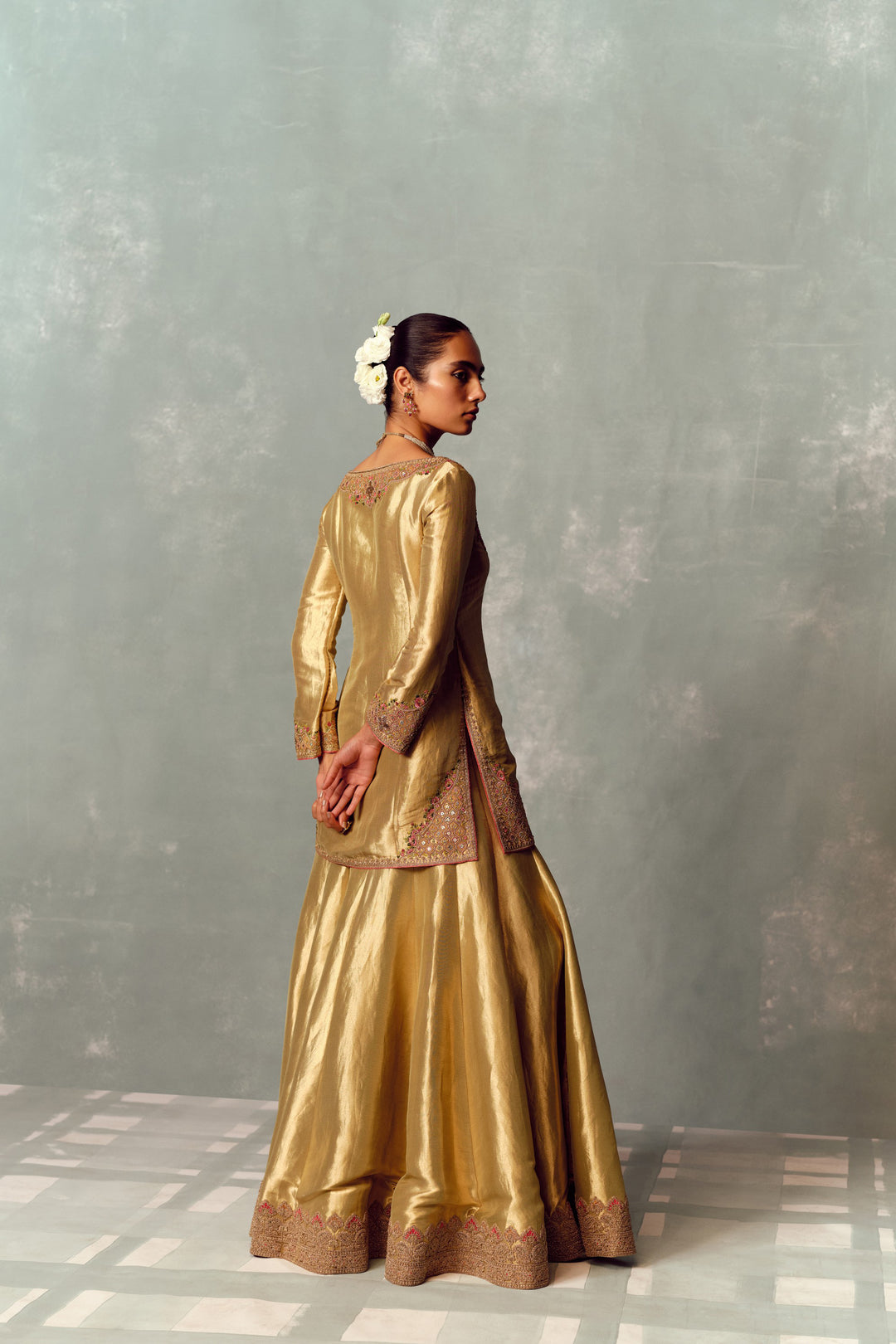 Metallic Fern Sharara Set