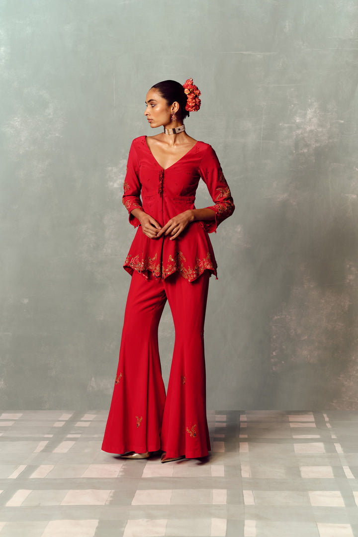 Crimson Dynasty Kurta And Pant Set