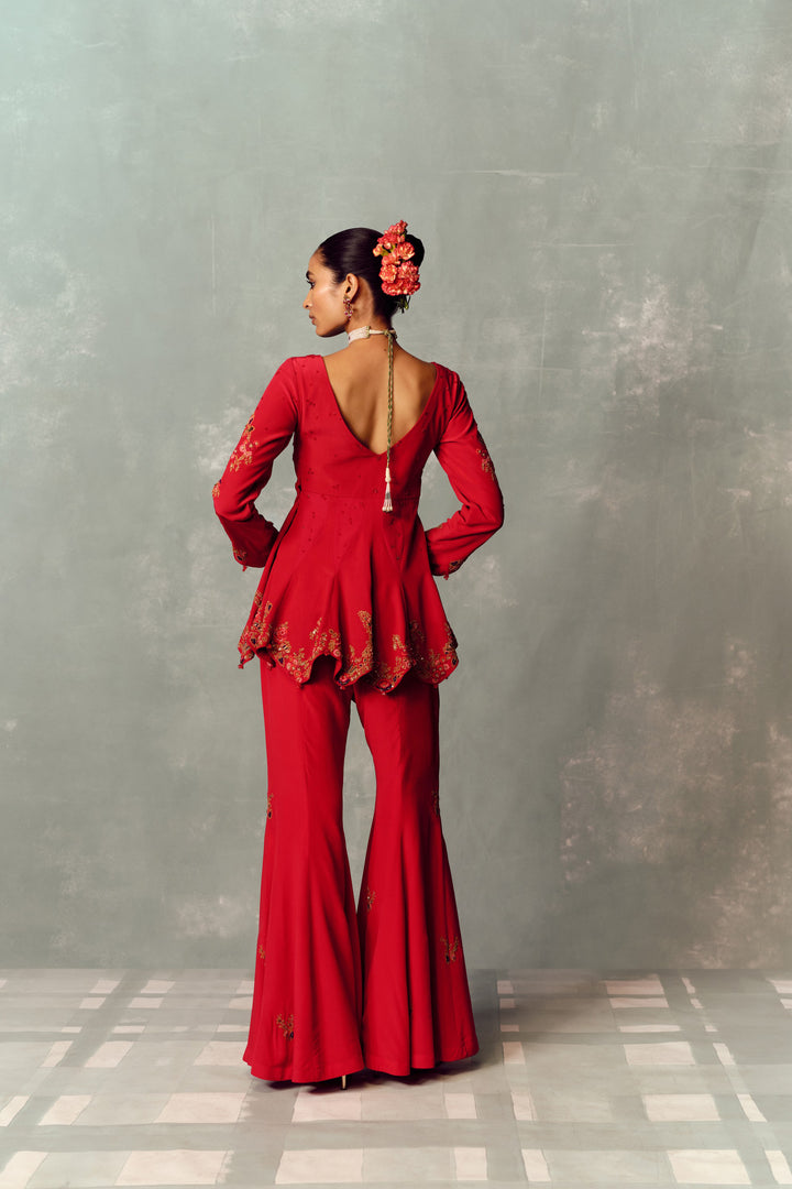 Crimson Dynasty Kurta And Pant Set