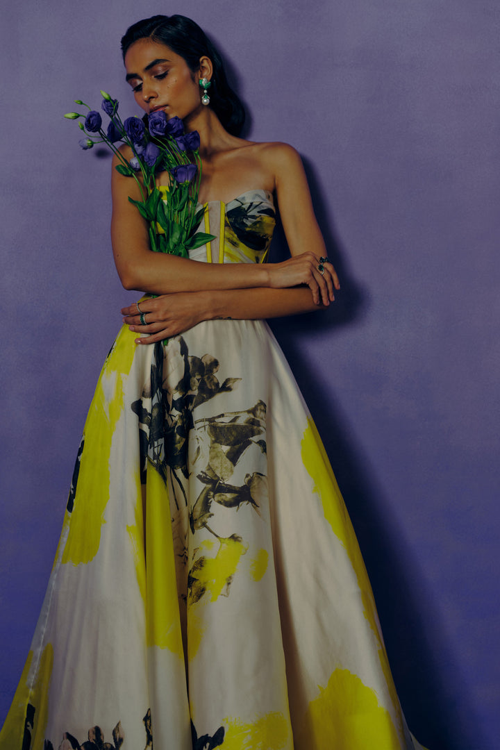Butterveil Print Ball Gown